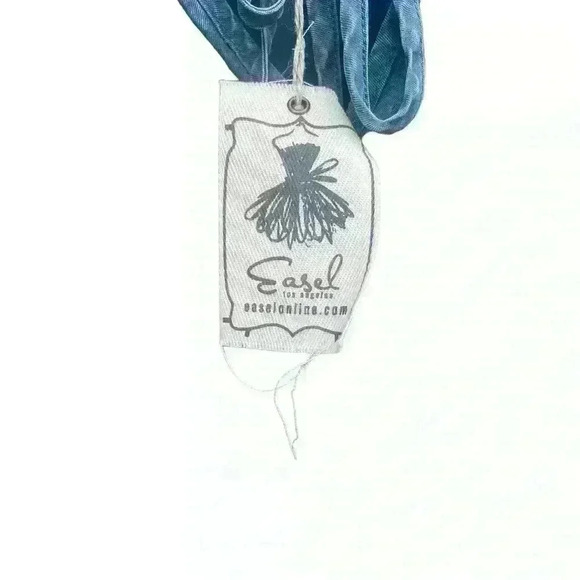 Easel Womens Swing Mineral Wash 3/4 Sleeve Drawstring Neck Blouse Top Size Small - Picture 2 of 6